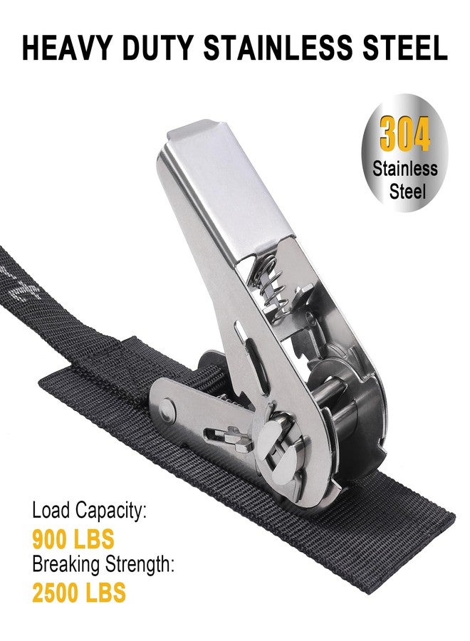 Ayaport Stainless Steel Ratchet Tie Down Straps Endless 8' Heavy Duty Boat Tie Downs Boat Accessories Pack of 2 - Image 2